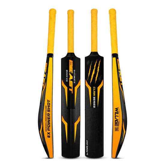 Willage Plastic Cricket full size bat (Beast Claw Yellow)